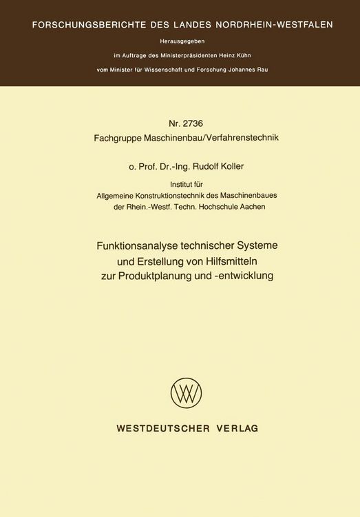 Produktbild: Funktionsanalyse technischer Systeme und Erstellung von Hilfsmitteln zur Produktplanung und -entwicklung