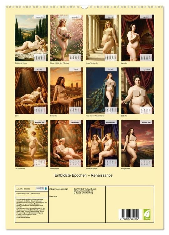 Produktbild: Entbl&ouml;&szlig;te Epochen &ndash; Renaissance (hochwertiger Premium Wandkalender 2027 DIN A2 hoch), Kunstdruck in Hochglanz