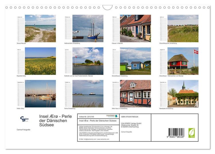 Produktbild: Insel &AElig;r&oslash; - Perle der D&auml;nischen S&uuml;dsee (Wandkalender 2026 DIN A3 quer), CALVENDO Monatskalender