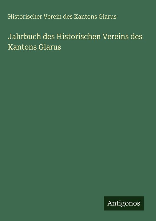 Produktbild: Jahrbuch des Historischen Vereins des Kantons Glarus