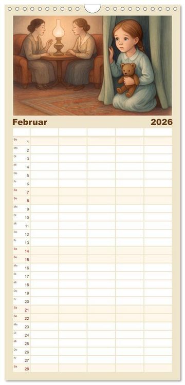 Produktbild: Familienplaner 2026 - Else Ury mit 5 Spalten (Wandkalender, 21 x 45 cm) CALVENDO