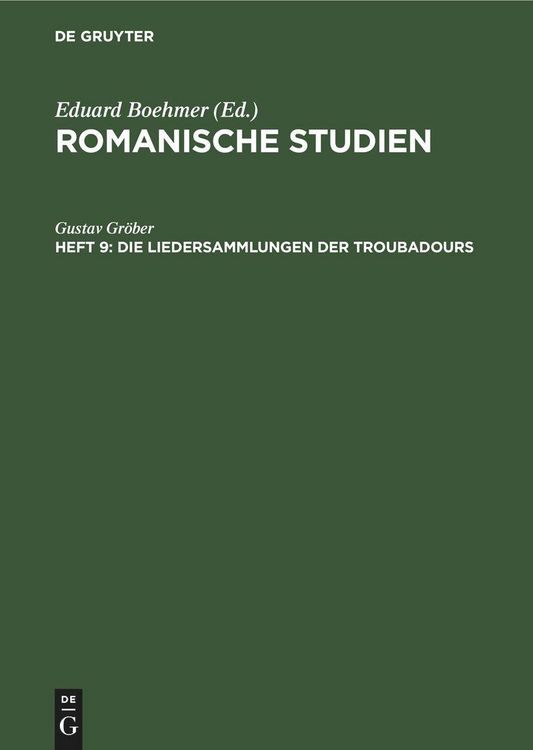 Produktbild: Die Liedersammlungen der Troubadours