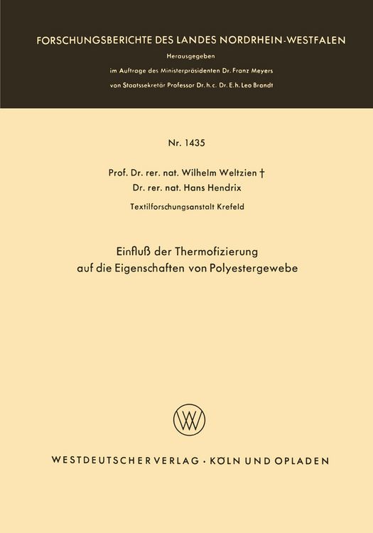 Produktbild: Einflu&szlig; der Thermofizierung auf die Eigenschaften von Polyestergewebe