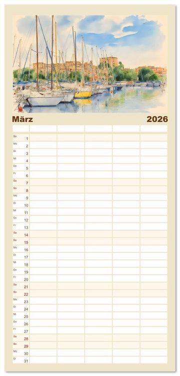 Produktbild: Familienplaner 2026 - Idylle im Latium mit 5 Spalten (Wandkalender, 21 x 45 cm) CALVENDO