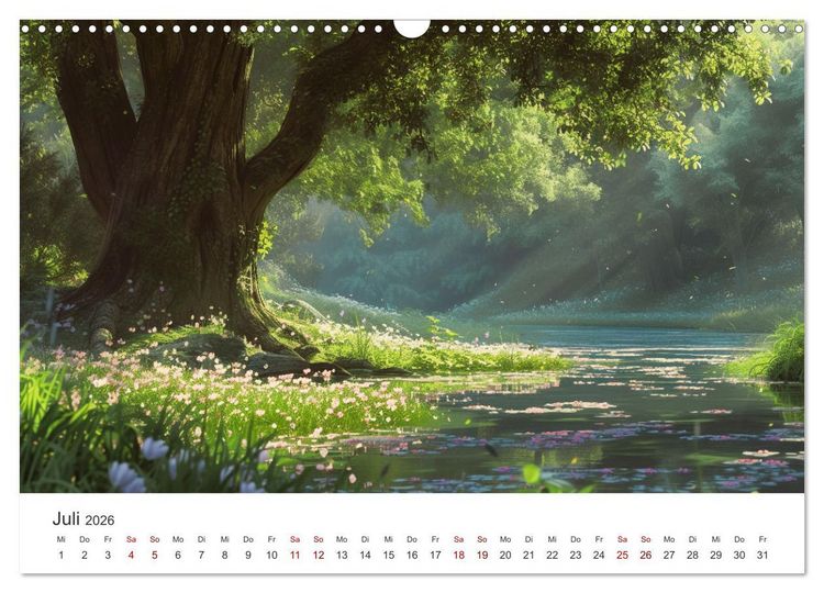 Produktbild: Anime - Welten: Eine Reise durch vertr&auml;umte Welten (Wandkalender 2026 DIN A3 quer), CALVENDO Monatskalender