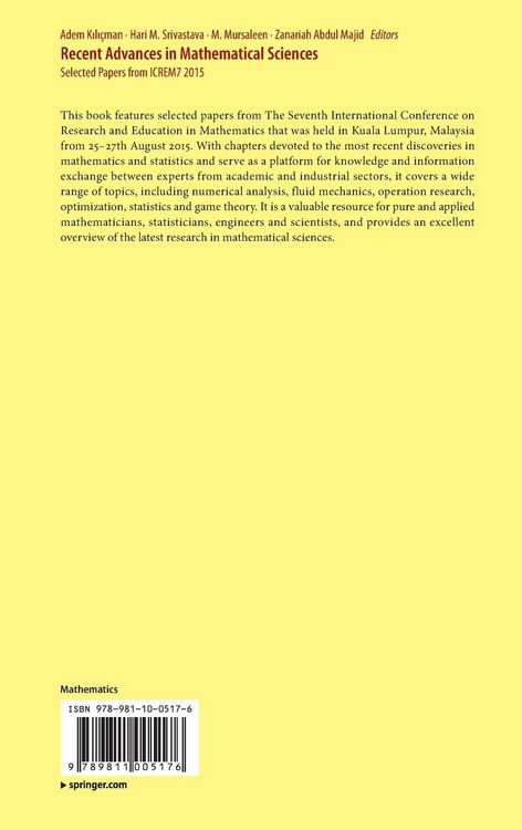 Produktbild: Recent Advances in Mathematical Sciences