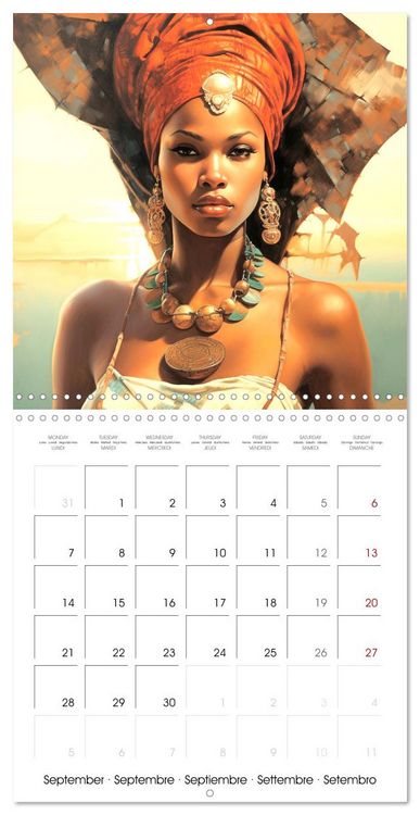 Produktbild: L'art de la beaut&eacute; africaine (Calendrier mural carr&eacute; 2026 30x30 cm) Calendrier double avec une page pour vos prises de notes