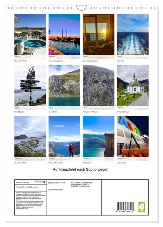Produktbild: Auf Kreuzfahrt nach S&uuml;dnorwegen (Wandkalender 2027 DIN A3 hoch), CALVENDO Monatskalender