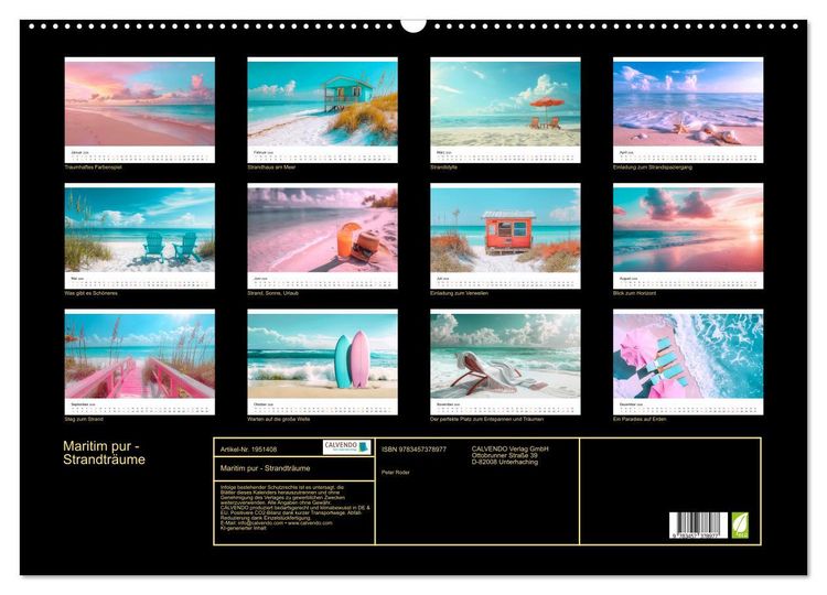 Produktbild: Maritim pur - Strandtr&auml;ume (Wandkalender 2026 DIN A2 quer), CALVENDO Monatskalender