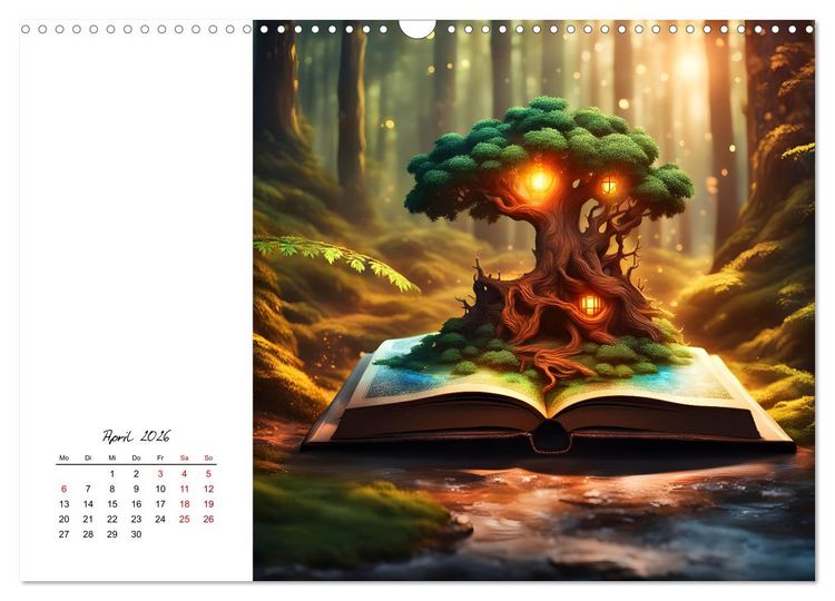 Produktbild: Fantastische surreale B&uuml;cherwelten (Wandkalender 2026 DIN A3 quer), CALVENDO Monatskalender