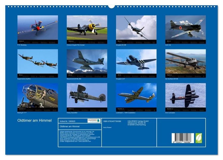 Produktbild: Oldtimer am Himmel (hochwertiger Premium Wandkalender 2026 DIN A2 quer), Kunstdruck in Hochglanz