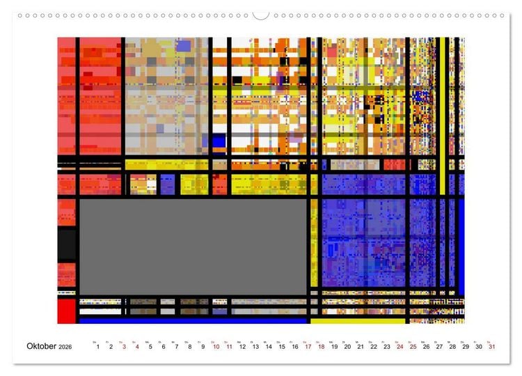 Produktbild: Abstract Variations inspired by Mondrian (Wandkalender 2026 DIN A2 quer), CALVENDO Monatskalender