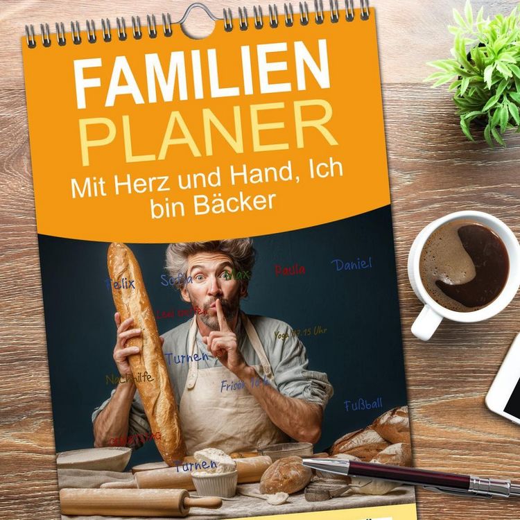 Produktbild: Familienplaner 2026 - Mit Herz und Hand, Ich bin B&auml;cker mit 5 Spalten (Wandkalender, 21 x 45 cm) CALVENDO