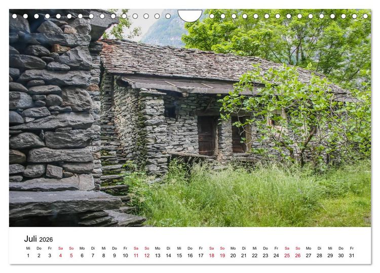 Produktbild: Valle Maggia - Entdecken Sie das Maggiatal im Tessin (Wandkalender 2026 DIN A4 quer), CALVENDO Monatskalender