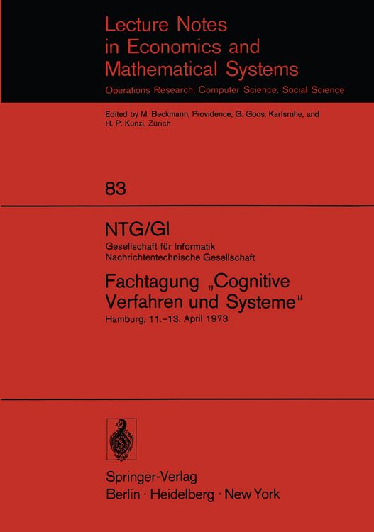 Produktbild: NTG/GI Gesellschaft f&uuml;r Informatik Nachrichtentechnische Gesellschaft. Fachtagung &bdquo;Cognitive Verfahren und Systeme&ldquo;