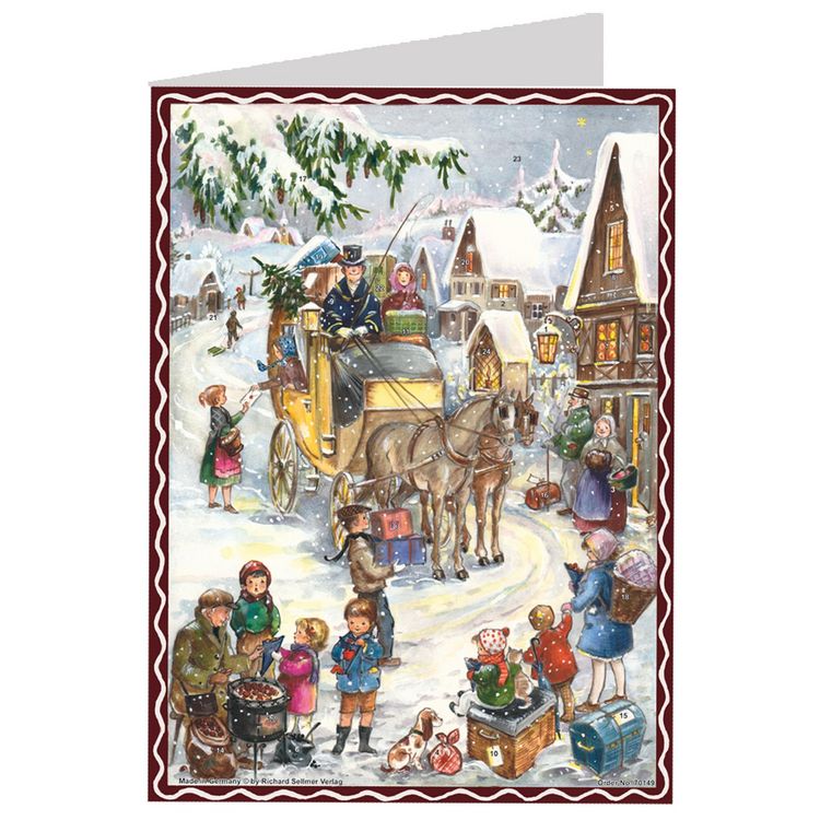Produktbild: Postkarten-Adventskalender "Hurra die Kutsche kommt"