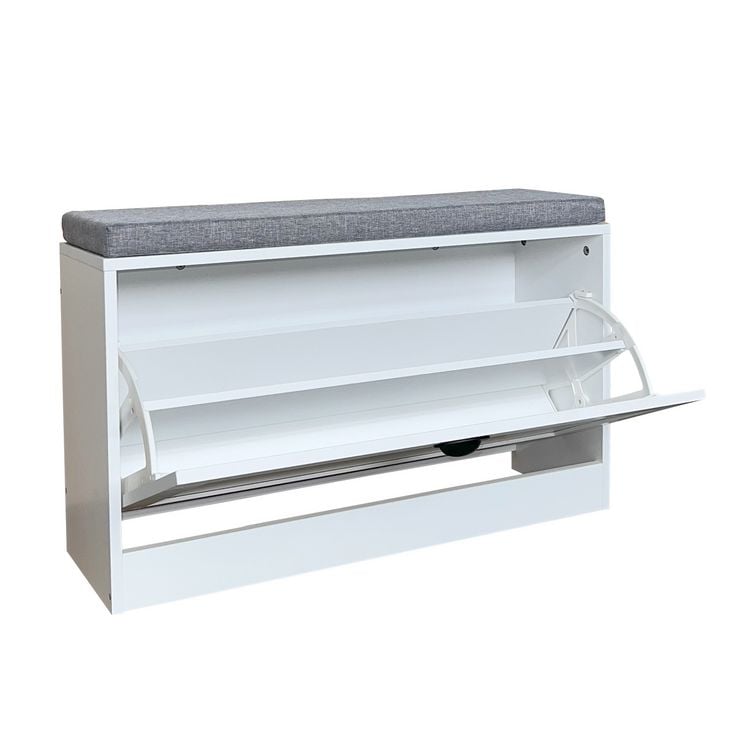 Produktbild: HTI-Living Schuhschrank Thekla 1 Klappe 80 cm Wei&szlig; mit Sitzkissen