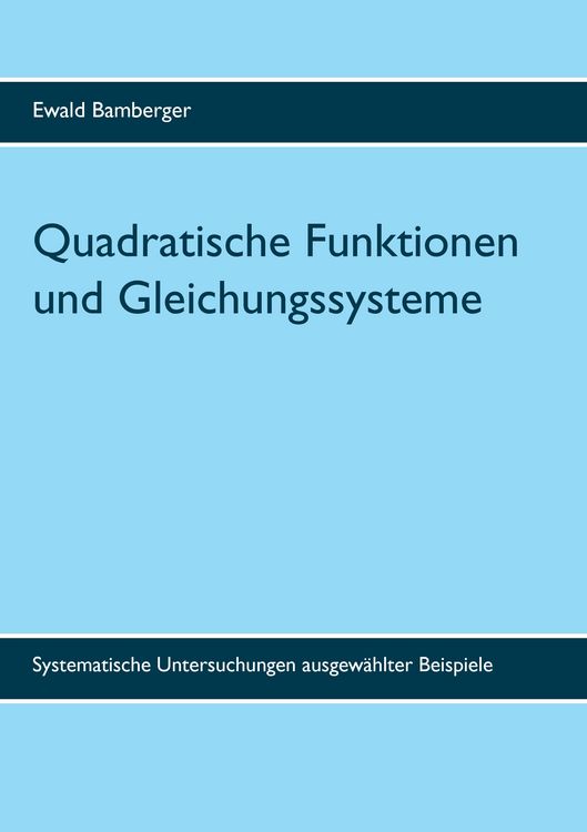 Produktbild: Quadratische Funktionen und Gleichungssysteme