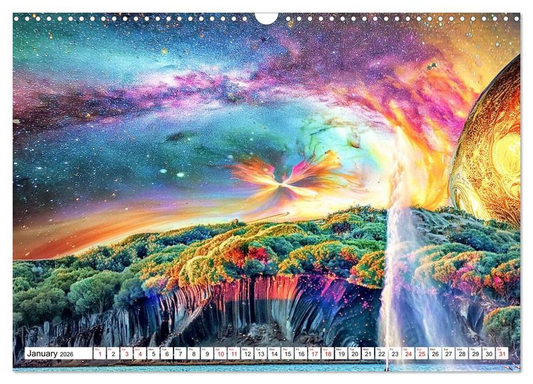Produktbild: Psychedelic Landscapes (Wall Calendar 2026 DIN A3 landscape), CALVENDO 12 Month Wall Calendar