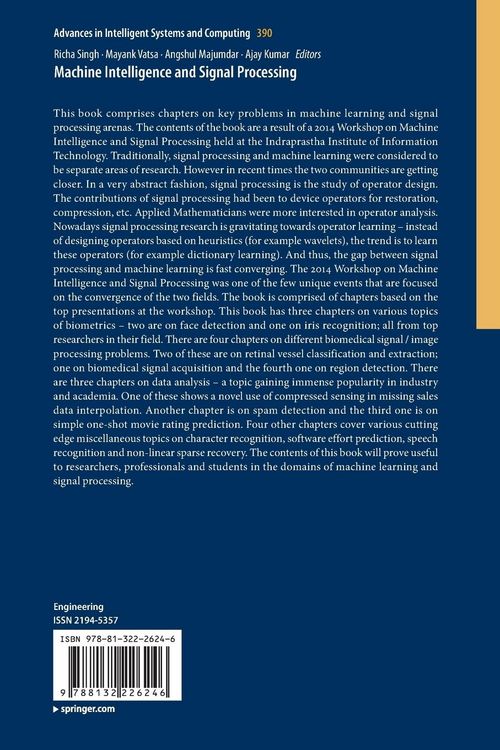 Produktbild: Machine Intelligence and Signal Processing