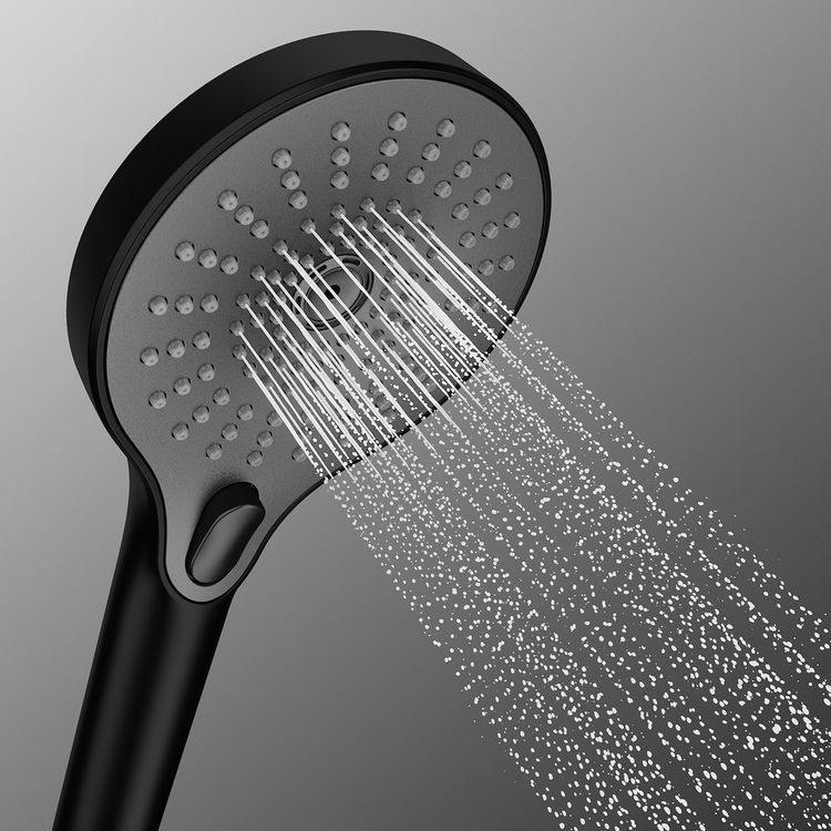 Produktbild: Duschkopf Mod. Ultimate Shower Schwarz/Grau, &Oslash; 13 cm