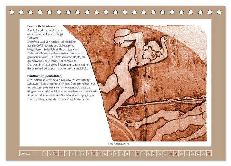 Produktbild: Kurioses im Antiken Olympia (Tischkalender 2027 DIN A5 quer), CALVENDO Monatskalender