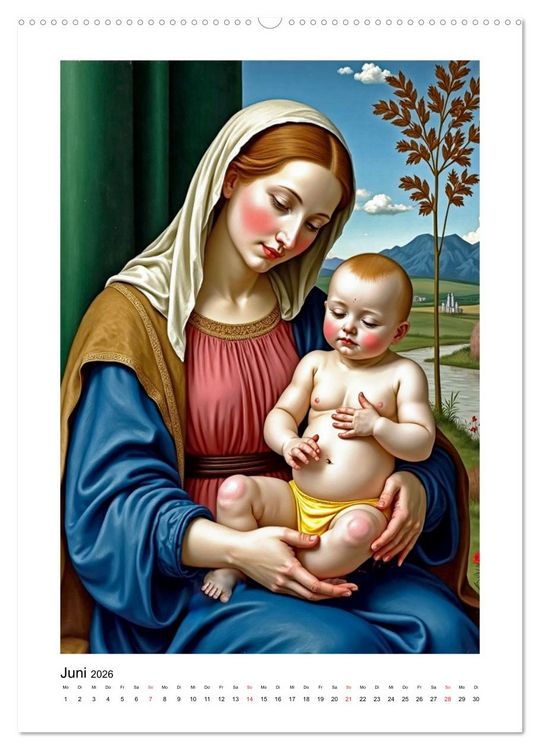 Produktbild: Marienbilder der Renaissance neu interpretiert (Wandkalender 2026 DIN A2 hoch), CALVENDO Monatskalender