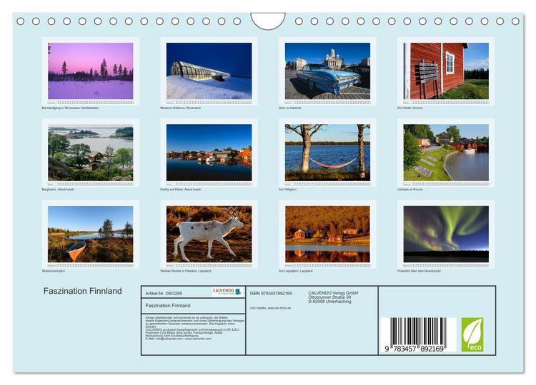 Produktbild: Faszination Finnland (Wandkalender 2026 DIN A4 quer), CALVENDO Monatskalender