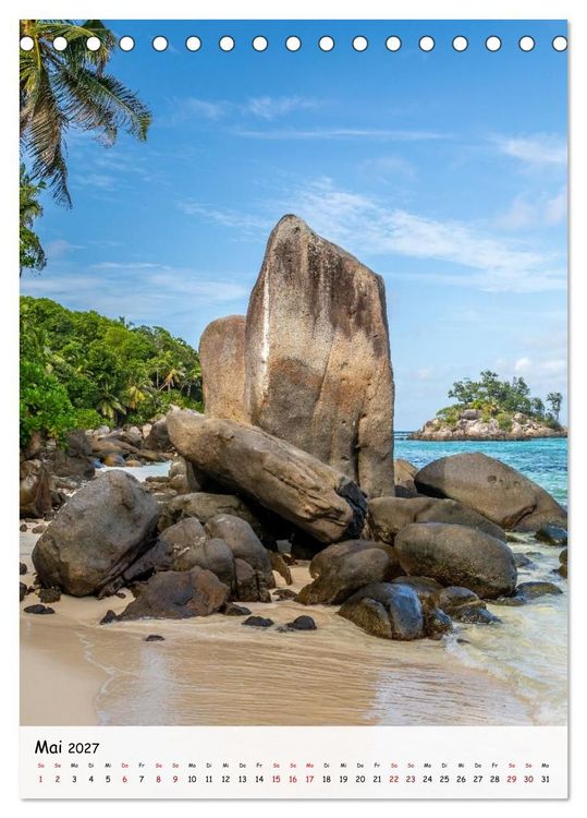 Produktbild: Seychellen -Traumhafte Landschaften (Tischkalender 2027 DIN A5 hoch), CALVENDO Monatskalender