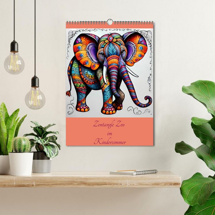 Produktbild: Zentangle Zoo im Kinderzimmer (Wandkalender 2026 DIN A3 hoch), CALVENDO Monatskalender