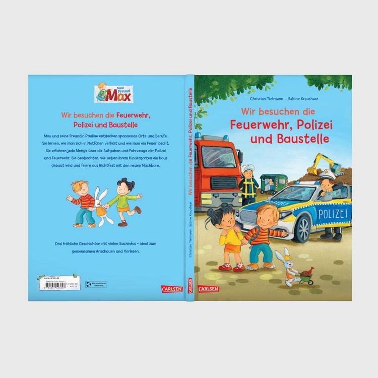 Produktbild: Max-Bilderb&uuml;cher: Wir besuchen die Feuerwehr, Polizei und Baustelle