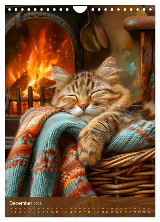 Produktbild: Kuschelkatzen - Fellnasen im Schlummerland (Wandkalender 2026 DIN A4 hoch), CALVENDO Monatskalender