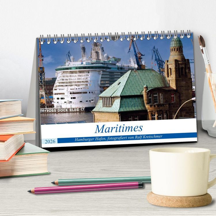 Produktbild: Maritimes. Hamburger Hafen, fotografiert von Ralf Kretschmer (Tischkalender 2026 DIN A5 quer), CALVENDO Monatskalender