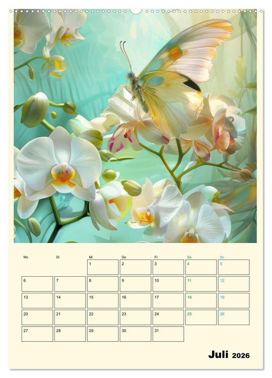 Produktbild: Schmetterlinge der Fantasie entsprungen - Planer (Wandkalender 2026 DIN A2 hoch), CALVENDO Monatskalender