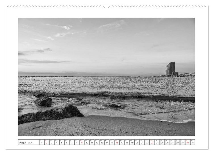 Produktbild: Barcelona Photografien in Schwarz / Wei&szlig; (hochwertiger Premium Wandkalender 2026 DIN A2 quer), Kunstdruck in Hochglanz