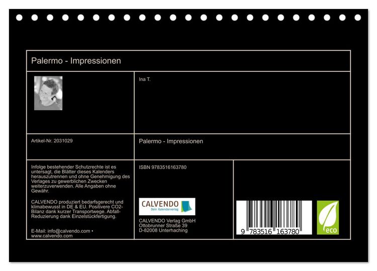 Produktbild: Palermo - Impressionen (Tischkalender 2026 DIN A5 quer), CALVENDO Monatskalender