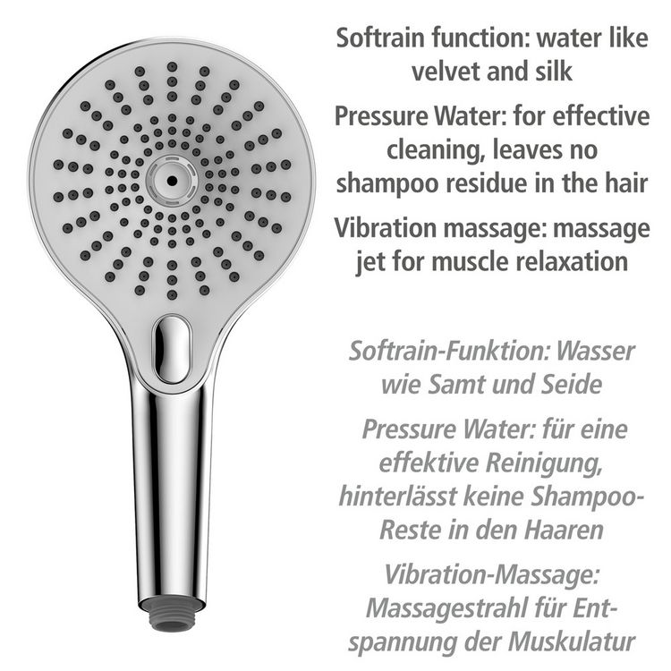 Produktbild: Duschkopf Mod. Ultimate Shower Chrom/Wei&szlig;, &Oslash; 13 cm