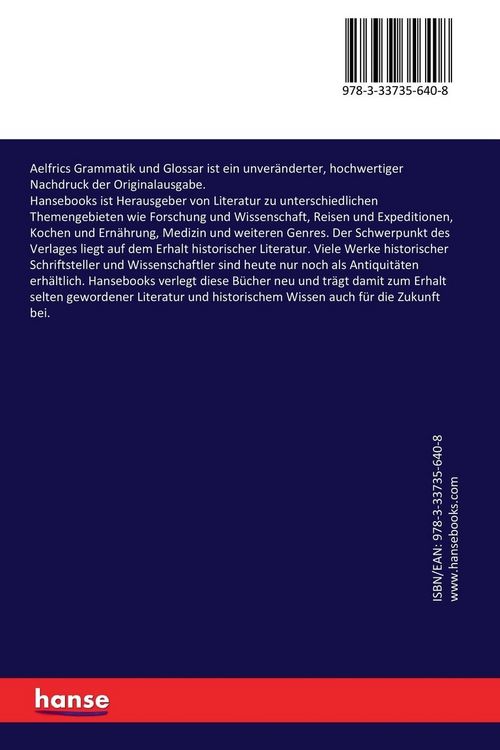Produktbild: Aelfrics Grammatik und Glossar