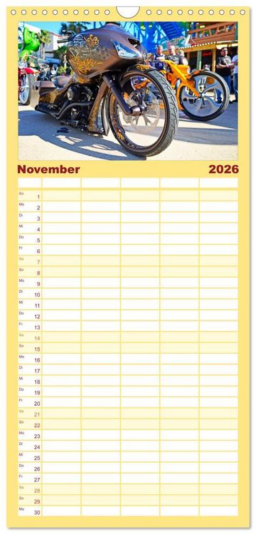 Produktbild: Familienplaner 2026 - BEST OF HARLEY-DAVIDSON BAGGER-STYLE mit 5 Spalten (Wandkalender, 21 x 45 cm) CALVENDO