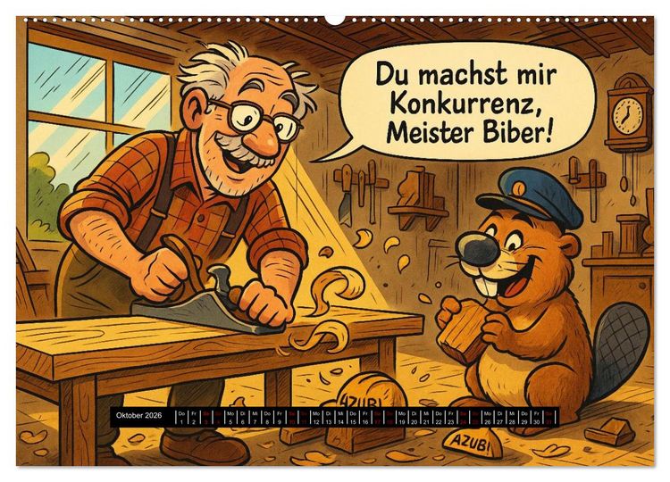 Produktbild: Tierischer Berufsalltag (hochwertiger Premium Wandkalender 2026 DIN A2 quer), Kunstdruck in Hochglanz