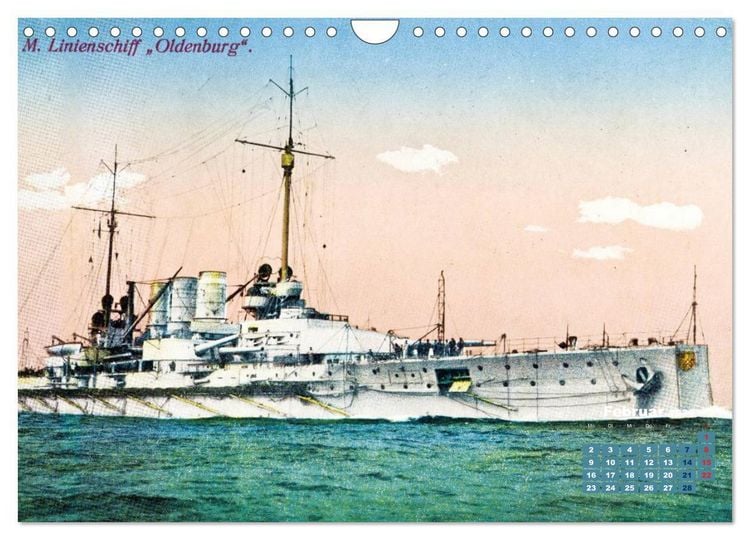 Produktbild: Fregatten, Kreuzer, Panzerschiffe &ndash; historische Karten von Kriegsschiffen (Wandkalender 2026 DIN A4 quer), CALVENDO Monatskalender