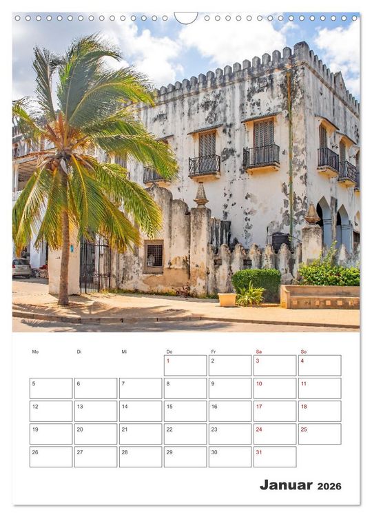 Produktbild: Sansibar - K&uuml;stenstadt mit Charme (Wandkalender 2026 DIN A3 hoch), CALVENDO Monatskalender