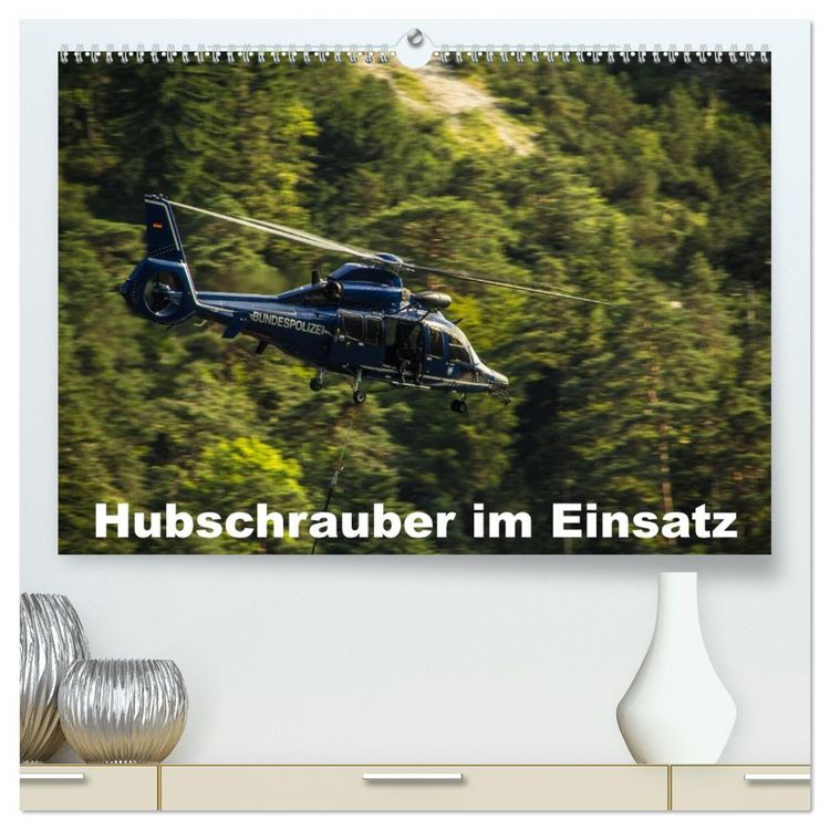 Produktbild: Hubschrauber im Einsatz (hochwertiger Premium Wandkalender 2026 DIN A2 quer), Kunstdruck in Hochglanz