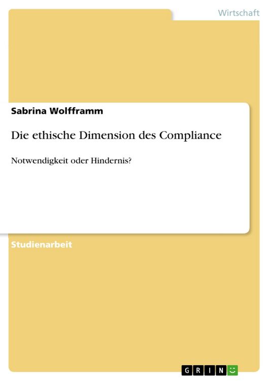 Produktbild: Die ethische Dimension des Compliance