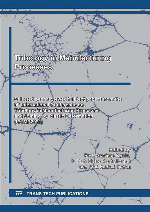 Produktbild: Tribology in Manufacturing Processes