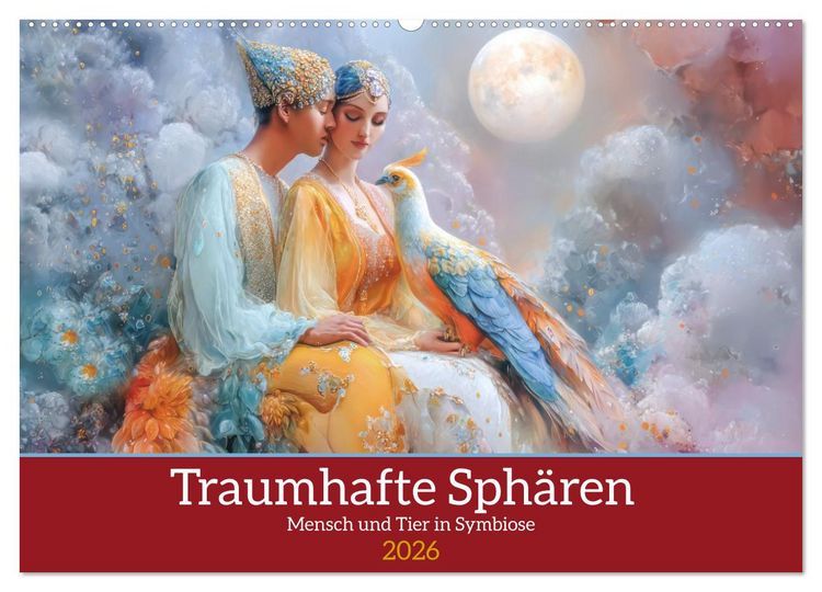 Produktbild: Traumhafte Sph&auml;ren - Mensch und Tier in Symbiose (Wandkalender 2026 DIN A2 quer), CALVENDO Monatskalender