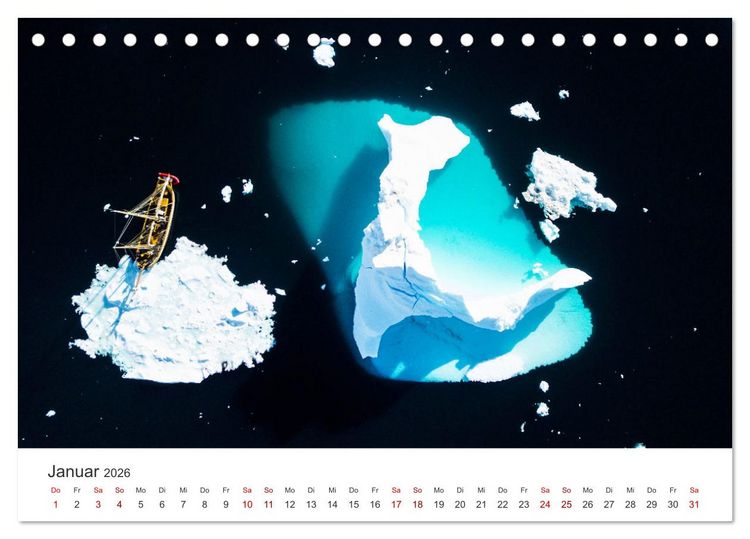 Produktbild: Zwischen den Eisbergen in Gr&ouml;nland (Tischkalender 2026 DIN A5 quer), CALVENDO Monatskalender