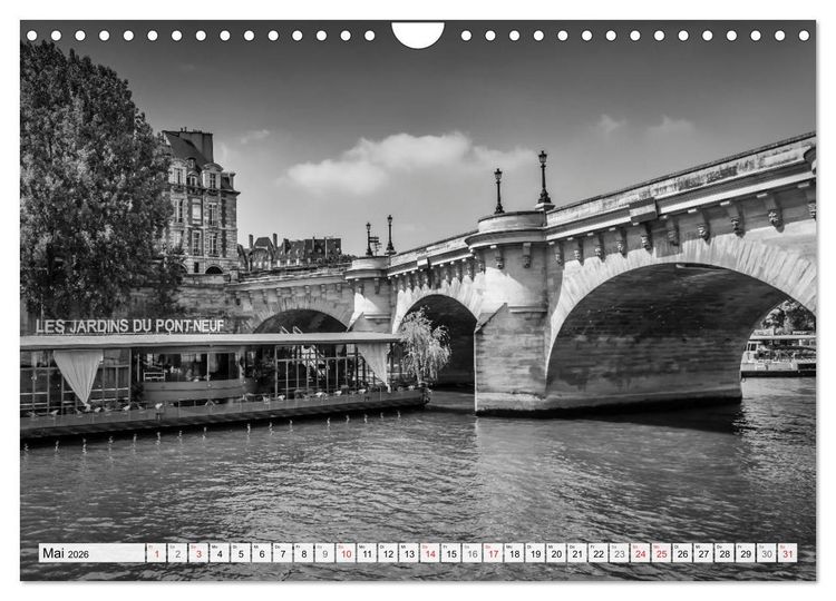 Produktbild: PARIS Monochrome Impressionen (Wandkalender 2026 DIN A4 quer), CALVENDO Monatskalender