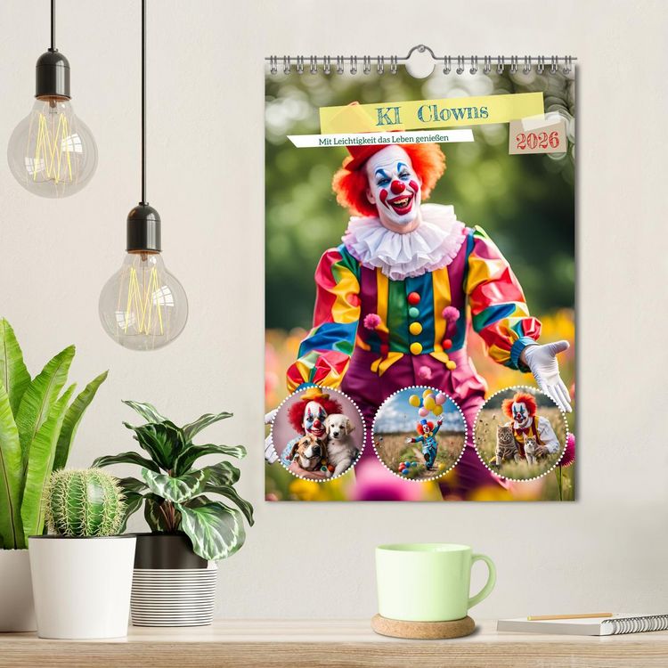 Produktbild: KI Clowns Mit Leichtigkeit das Leben genie&szlig;en (Wandkalender 2026 DIN A4 hoch), CALVENDO Monatskalender