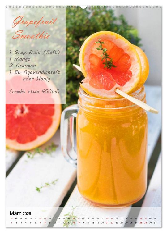Produktbild: Smoothies zum Selbermachen (hochwertiger Premium Wandkalender 2026 DIN A2 hoch), Kunstdruck in Hochglanz